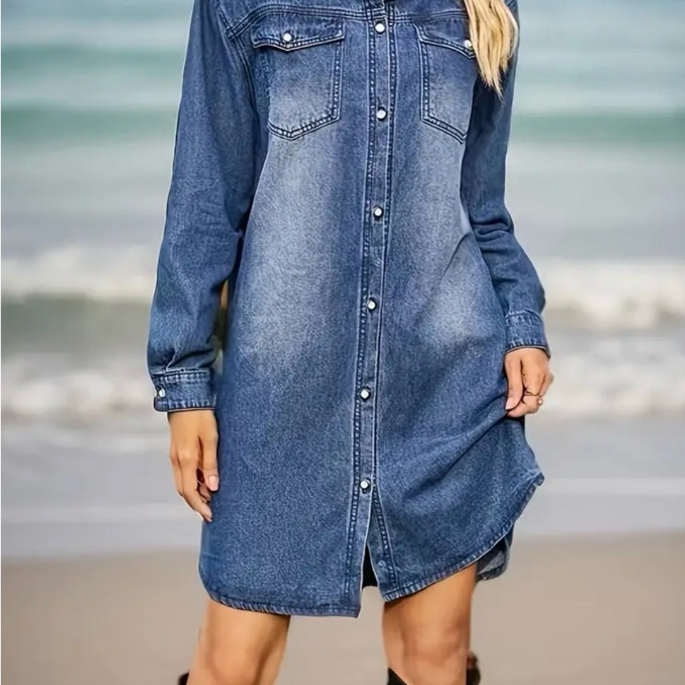 Denim Blue Shirt Dress